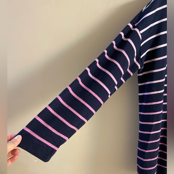 J Jill Fit navy blue striped tunic top crewneck ombré Medium - Picture 4 of 6